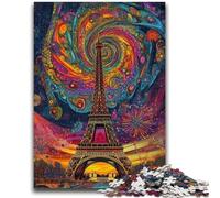 Puzzle per adolescenti Puzzle psichedelico Eiffel da 1000 pezzi per giochi educativi, giocattoli, offerte come regali per tutta la famiglia, 26x38cm