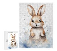 Puzzle Per Adolescenti Rabbit Watercolor Puzzle Per Adolescenti Attività Per Famiglie Per Compleanni, Natale E Regali Unici 500 PCS