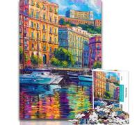 Puzzle per adolescenti raffigurante il lungomare di Napoli, Italia, da 1000 pezzi, ideale come regalo per tutta la famiglia, dai 14 anni in su, 26x38cm