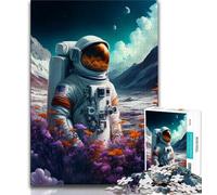 Puzzle per adolescenti raffigurante un astronauta in uno splendido paesaggio, ideale come gioco educativo e come regalo per tutta la famiglia (38x26cm)