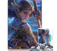 Puzzle per adolescenti raffiguranti guerriere ninja giapponesi, aiutano il cervello a esercitare i giocattoli avvincenti per coltivare la pazienza Un'opera d'arte, 38x26cm