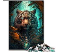 Puzzle per adolescenti raffiguranti una tigre immaginaria, adatti dai 14 anni in su, ideali come regalo per tutta la famiglia (dimensioni 50x75cm)