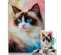 Puzzle per adolescenti Ragdoll Cat Puzzle da 1000 pezzi per adolescenti, gioco impegnativo per tutti per donne, regali per uomini 50x75cm