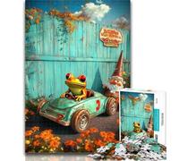 Puzzle per adolescenti Rana alla guida di un'auto Puzzle da 1000 pezzi per adulti e ragazzi, regali per amici e familiari per età 14 anni 50x75cm