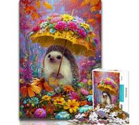 Puzzle per adolescenti Riccio che tiene un ombrello Puzzle per adulti 1000 pezzi, per età 14+ Gioco impossibile Il miglior regalo per adulti e adolescenti (50x75cm)
