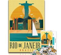 Puzzle per adolescenti Rio de Janeiro, giocattoli avvincenti per sfide di intelligenza cerebrale, regalo di compleanno, regali, arte murale (75x50cm)