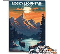 Puzzle per adolescenti Rocky Mountain, analisi e logica con pezzi completamente interconnessi di forma casuale per bambini dai 14 anni in su, 50x75cm