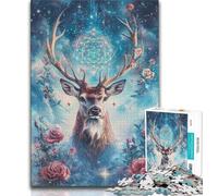 Puzzle per adolescenti Rose Deer 1000 pezzi per adulti idea regalo di compleanno per adulti gioco per famiglie e hobby 26x38cm