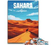 Puzzle per adolescenti Sahara Africa Deserto Sfida di intelligenza cerebrale Giocattoli avvincenti Regalo di compleanno, regali, arte murale (dimensioni 38x26cm)