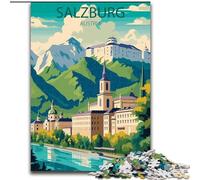 Puzzle per adolescenti Salisburgo, antistress, sfida difficile, regali di Babbo Natale segreto per età 14 anni in su 26x38cm
