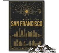 Puzzle per adolescenti San Francisco California, analisi e logica con pezzi completamente interconnessi di forma casuale per bambini dai 14 anni in su 26x38cm