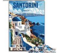 Puzzle per adolescenti Santorini Grecia, giocattoli per l'intrattenimento della famiglia, ideali come regali per tutta la famiglia per 14+ 26x38cm