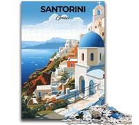 Puzzle per adolescenti Santorini Grecia Viaggio Adatto a partire dai 14 anni Gioco intellettuale Gioco educativo per compleanni e Natale (dimensioni 38x26cm)