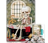Puzzle per adolescenti Scheletro che fa il bagno Puzzle per adolescenti, ideali come regali per tutta la famiglia Adatto per e 14 (dimensioni 75x50cm)