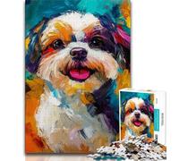 Puzzle per adolescenti Shih Tzu Puzzles gioco stimolante tutta la famiglia 75x50cm