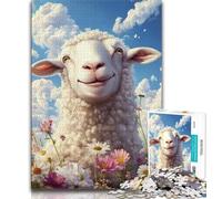 Puzzle per adolescenti, simpatici puzzle a forma di pecorella, giochi educativi, decorazioni per la casa, regali di compleanno, decorazioni murali (dimensioni 75x50cm)