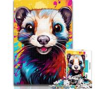 Puzzle per adolescenti, simpatici puzzle di donnole per adulti e ragazzi, 1000 pezzi, perfetti per le serate di gioco, giocattolo colorato per regalo a casa, 75x50cm