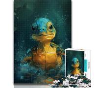 Puzzle per adolescenti, simpatico puzzle a forma di piccola tartaruga gialla per adulti, 1000 pezzi, ideale come regalo per tutta la famiglia dai 14 anni in su, 26x38cm