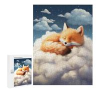 Puzzle Per Adolescenti Sleeping Fox on Cloud Puzzle Per Adolescenti Attività Per Famiglie Per Compleanni, Natale E Regali Unici 500 PCS