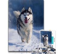 Puzzle per adolescenti Snow Husky per adulti e ragazzi, 1000 pezzi, perfetto per le serate di gioco, giocattolo colorato per la casa, regalo (38x26cm)