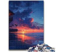 Puzzle per adolescenti Spiaggia al sole della sera, puzzle da 1000 pezzi, antistress, per ammazzare il tempo in vacanza, per migliorare l'amore tra coppie (26x38cm)