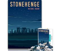 Puzzle per adolescenti Stonehenge, aiuta il cervello ad allenarsi, giocattoli avvincenti per coltivare la pazienza, decorazione perfetta (75x50cm)