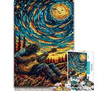 Puzzle per adolescenti "Suonare la chitarra sotto le stelle", aiuta il cervello a esercitare i giocattoli avvincenti per coltivare la pazienza Un'opera d'arte 38x26cm