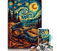 Puzzle per adolescenti "Suonare la chitarra sotto le stelle", puzzle da 1000 pezzi, aiuta il cervello a esercitare i giocattoli avvincenti per coltivare la pazienza, un'opera d'arte 50x75cm