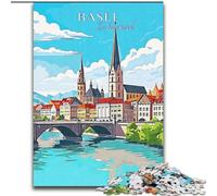 Puzzle per adolescenti Svizzera Basilea Viaggi, giocattoli per l'intrattenimento della famiglia sono ideali come regali per tutta la famiglia per 14+ 26x38cm
