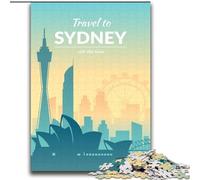 Puzzle per adolescenti Sydney Australia, analisi e logica con pezzi completamente interconnessi di forma casuale per bambini dai 14 anni in su 75x100cm