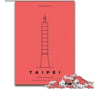 Puzzle per adolescenti Taipei Taiwan, analisi e logica con pezzi completamente interconnessi di forma casuale per bambini dai 14 anni in su, 26x38cm