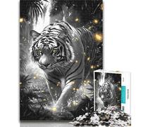 Puzzle per adolescenti Tigre in bianco e nero Puzzle da 1000 pezzi per adolescenti, ideale come regalo per tutta la famiglia Adatto per e 14 50x75cm