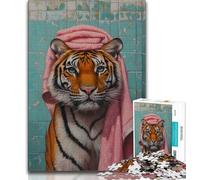 Puzzle per adolescenti "Tigre nel bagno", 1000 pezzi, giocattolo educativo ideale come regalo per tutta la famiglia (50x75cm)