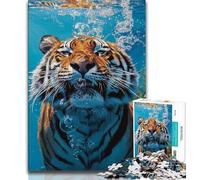 Puzzle per adolescenti Tigre sottomarina, sfida di intelligenza cerebrale, giocattoli avvincenti, regalo di compleanno, regali, arte murale (75x50cm)