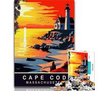 Puzzle per adolescenti Tramonto a Cape Cod MA, aiuta il cervello ad allenarsi Giocattoli avvincenti per coltivare la pazienza Decorazione perfetta (38x26cm)