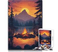 Puzzle per adolescenti "Tramonto attorno al fuoco" da 1000 pezzi, gioco educativo di abilità di osservazione, regalo perfetto e significativo per le feste, dimensioni 38x52cm
