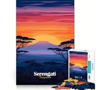 Puzzle per adolescenti "Tramonto nel Serengeti", 1000 pezzi, rompicapo rilassante, assemblaggio di immagini, regalo speciale (50x75cm)