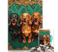 Puzzle per adolescenti Tre bassotti Puzzle da 1000 pezzi per adulti e adolescenti, giochi educativi Decorazione per la casa Offerta come regalo per tutta la famiglia 50x75cm