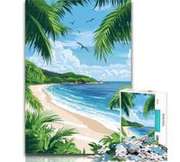 Puzzle per adolescenti Tropical Beach Paradise Puzzle 1000 pezzi per adolescenti, giocattoli educativi per l'apprendimento, decorazioni per la casa e regali unici 26x38cm