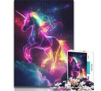 Puzzle per adolescenti Unicorno dell'universo Puzzle per adulti Adolescenti 1000 pezzi, giocattoli educativi di apprendimento Giochi per famiglie Migliora l'amore tra coppie 50x75cm