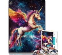 Puzzle per adolescenti Unicorno magico, giocattoli educativi per imparare, attività divertenti a casa, regalo di compleanno, regali da viaggio (75x50cm)