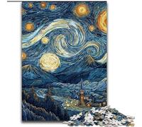 Puzzle per adolescenti Van Gogh Night Sky, gioco per famiglie, antistress, sfida difficile, rafforza l'amore tra coppie (dimensioni 26x38cm)