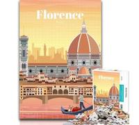Puzzle per adolescenti Viaggio a Firenze 1000 pezzi per adolescenti e adulti, fai da te, arte murale moderna, arredamento per la casa, 75x50cm