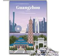 Puzzle per adolescenti Viaggio a Guangzhou, impegnativo e difficile con pezzi completamente incastrati di forma casuale 26x38cm