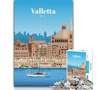 Puzzle per adolescenti Viaggio a La Valletta, giocattoli educativi per imparare, attività divertenti da fare a casa, regalo di compleanno, regali di viaggio (75x50cm)