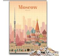 Puzzle per adolescenti Viaggio a Mosca, impegnativo e difficile con pezzi completamente interconnessi di forma casuale 75x100cm
