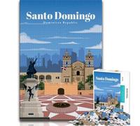 Puzzle per adolescenti Viaggio a Santo Domingo, giocattoli educativi per imparare, attività divertenti da fare a casa, regalo di compleanno, regali di viaggio (38x26cm)