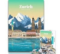 Puzzle per adolescenti Viaggio a Zurigo Puzzle 1000 pezzi per adulti, gioco stimolante, giocattoli, ideale come regalo per tutta la famiglia 26x38cm
