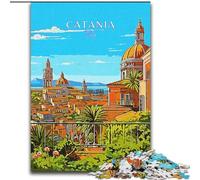 Puzzle per adolescenti, viaggio in Italia a Catania, antistress con pezzi completamente incastrati e di forma casuale, per ragazzi dai 14 anni in su, 50x75cm