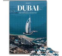 Puzzle per adolescenti Visita Dubai, analisi e logica con pezzi completamente interconnessi di forma casuale per bambini dai 14 anni in su 26x38cm